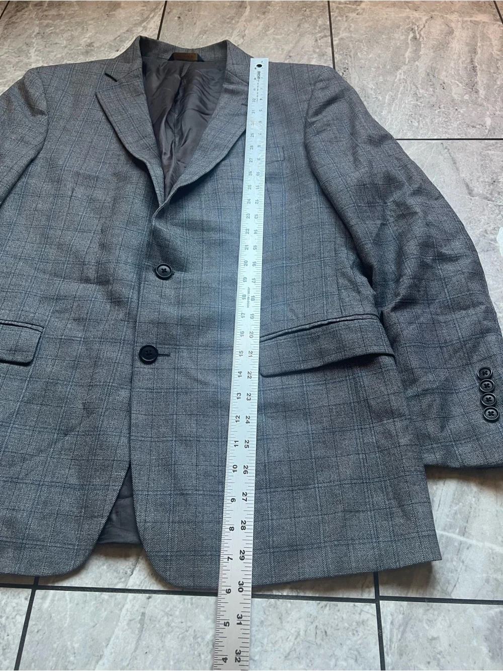 Brooks Brothers Regent Men's Gray Windowpane Plaid Blazer Sport Coat Jacket 40R